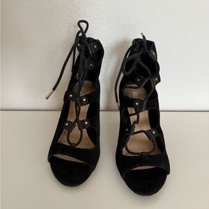 H&M 100% suede leather Elegant Black Women's Heels